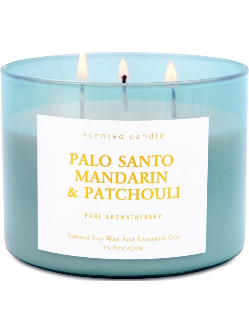 3-Wick Scented Jar Candle - Palo Santo & Mandarin Patchouli, 15.8 oz Home Decor